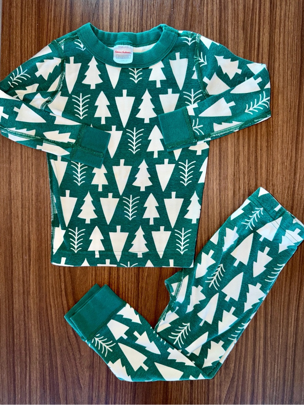Kids Green Tree-Print Pajama Set